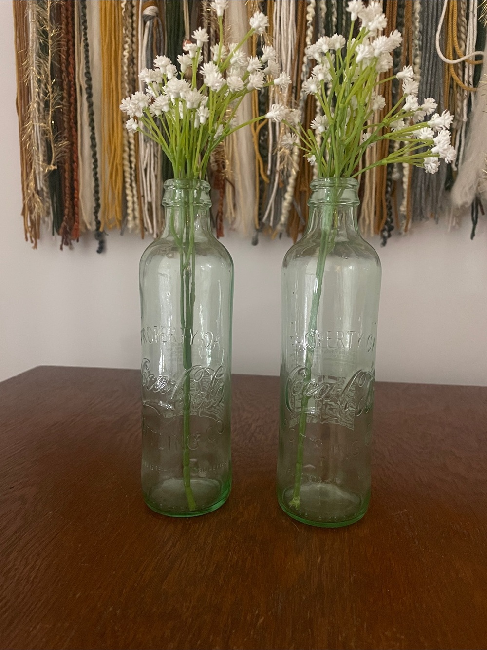 Green Coca Cola Glass Bottle  Set